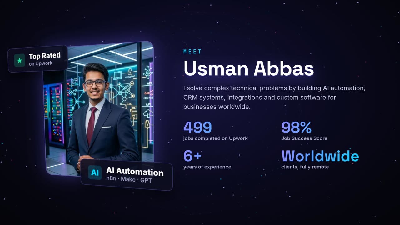 Usman Abbas portfolio video: AI automation and software engineer